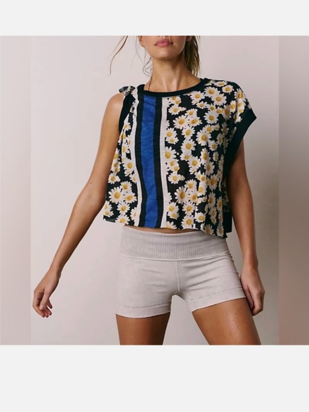 NWOT FP Movement My Time Tee Daisy Stripe Free People Top - Picture 3 of 8